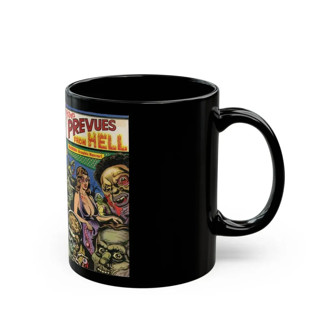 MAD RONS PREVUES FROM HELL (VHS COVER) - Black Coffee Mug - Go Mug Yourself