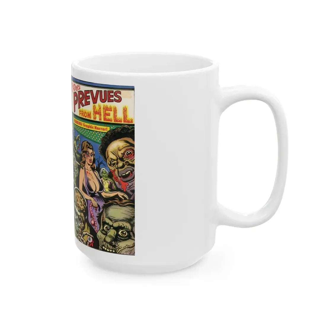 MAD RONS PREVUES FROM HELL (VHS COVER) - White Coffee Mug - Go Mug Yourself