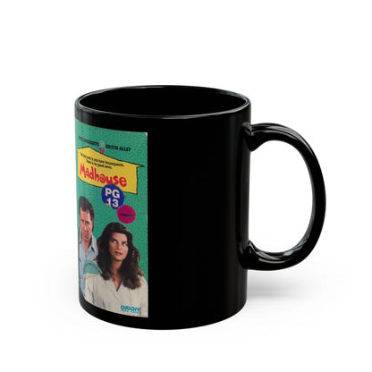 MADHOUSE JOHN LARROQUETTE KIRSTIE ALLEY (VHS COVER) - Black Coffee Mug-Go Mug Yourself