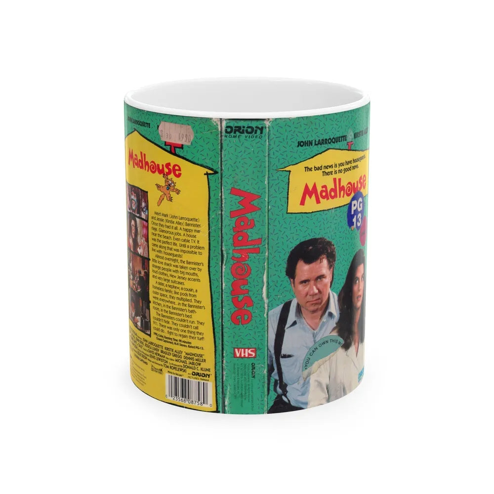 MADHOUSE JOHN LARROQUETTE KIRSTIE ALLEY (VHS COVER) - White Coffee Mug-11oz-Go Mug Yourself