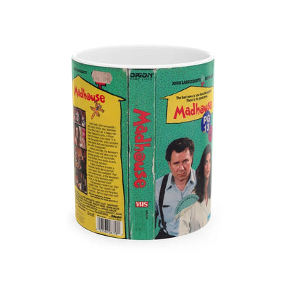 MADHOUSE JOHN LARROQUETTE KIRSTIE ALLEY (VHS COVER) - White Coffee Mug-11oz-Go Mug Yourself