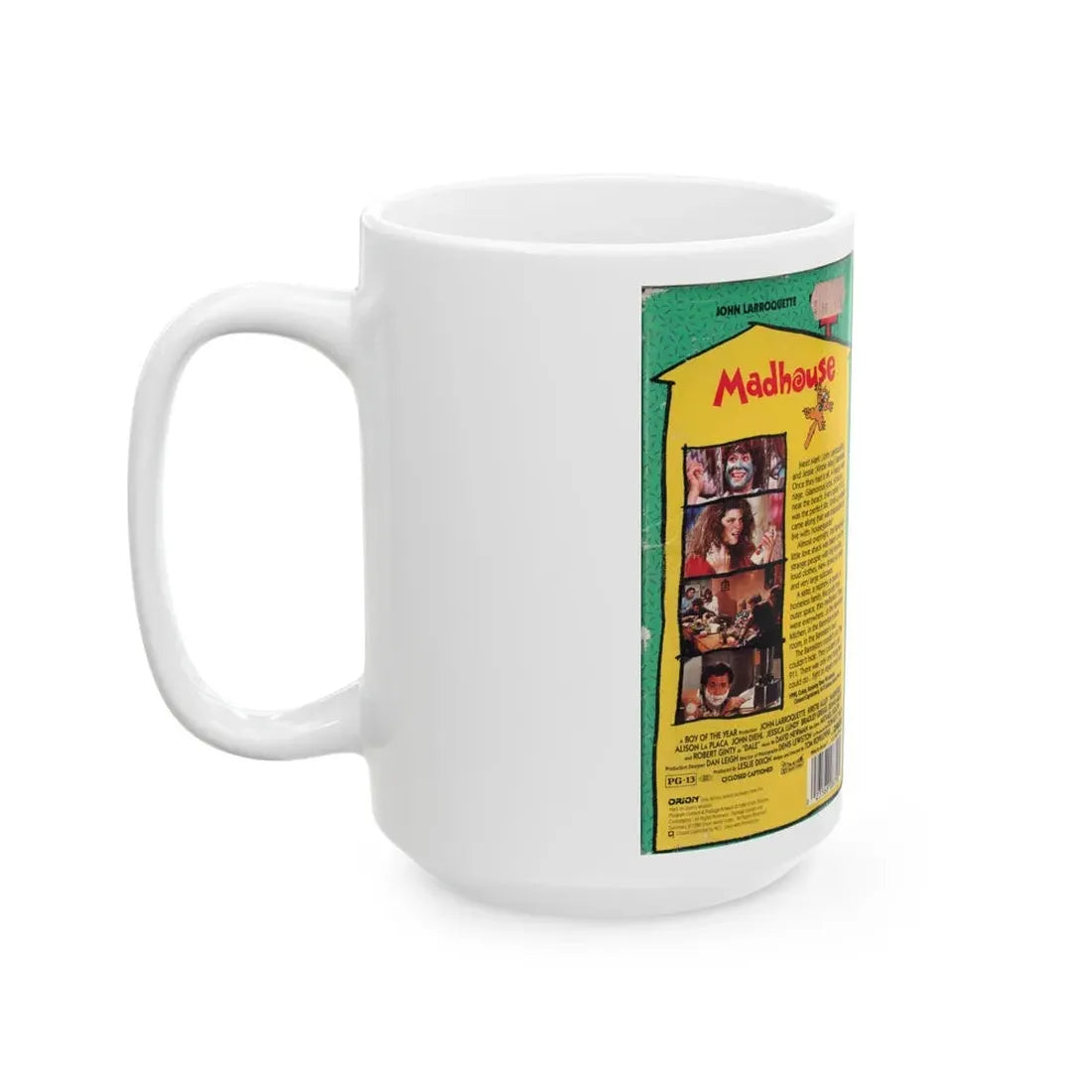 MADHOUSE JOHN LARROQUETTE KIRSTIE ALLEY (VHS COVER) - White Coffee Mug - Go Mug Yourself