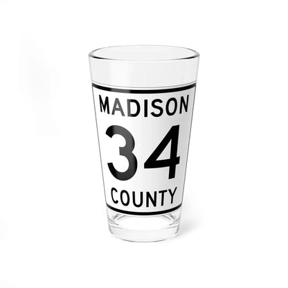 Madison County Route 34 OH (Ohio) (Road Sign) Pint Glass 16oz 16oz - Go Mug Yourself