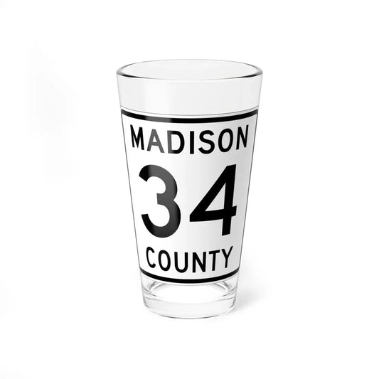 Madison County Route 34 OH (Ohio) (Road Sign) Pint Glass 16oz 16oz - Go Mug Yourself
