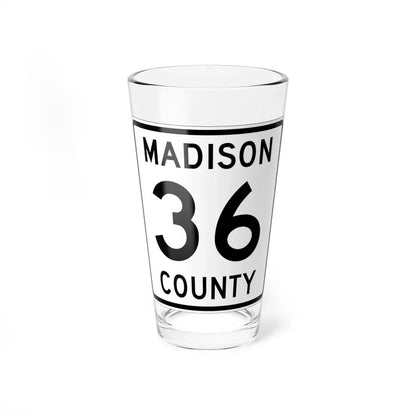 Madison County Route 36 OH (Ohio) (Road Sign) Pint Glass 16oz 16oz - Go Mug Yourself