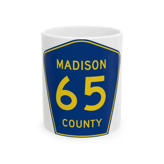 Madison County Route 65 AL (Alabama) (Road Sign) White Coffee Mug 11oz - Go Mug Yourself