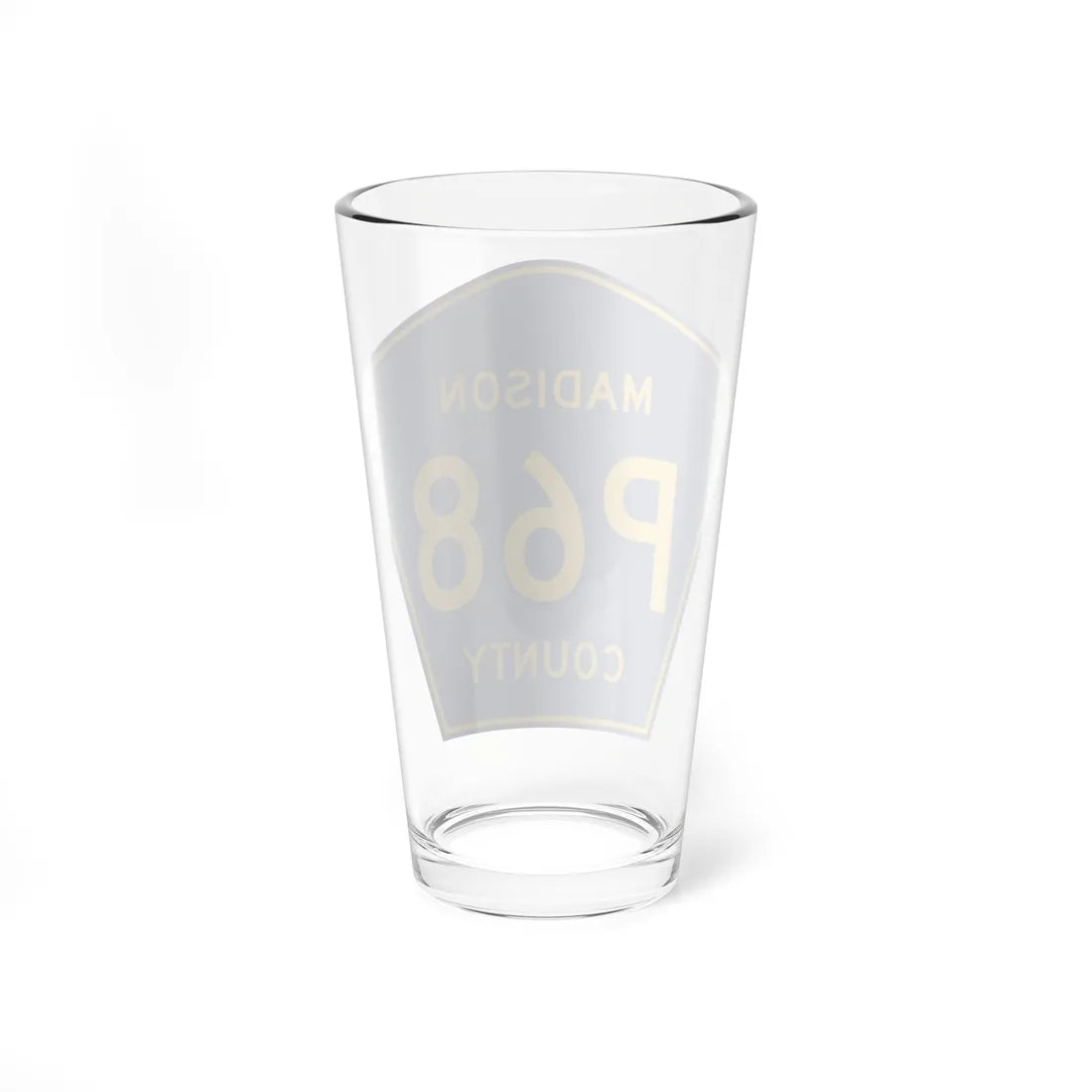 Madison County Route P68 IA (Iowa) (Road Sign) Pint Glass 16oz - Go Mug Yourself