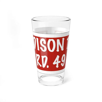 Madison Township Route 49 Perry County Ohio (Ohio) (Road Sign) Pint Glass 16oz 16oz - Go Mug Yourself