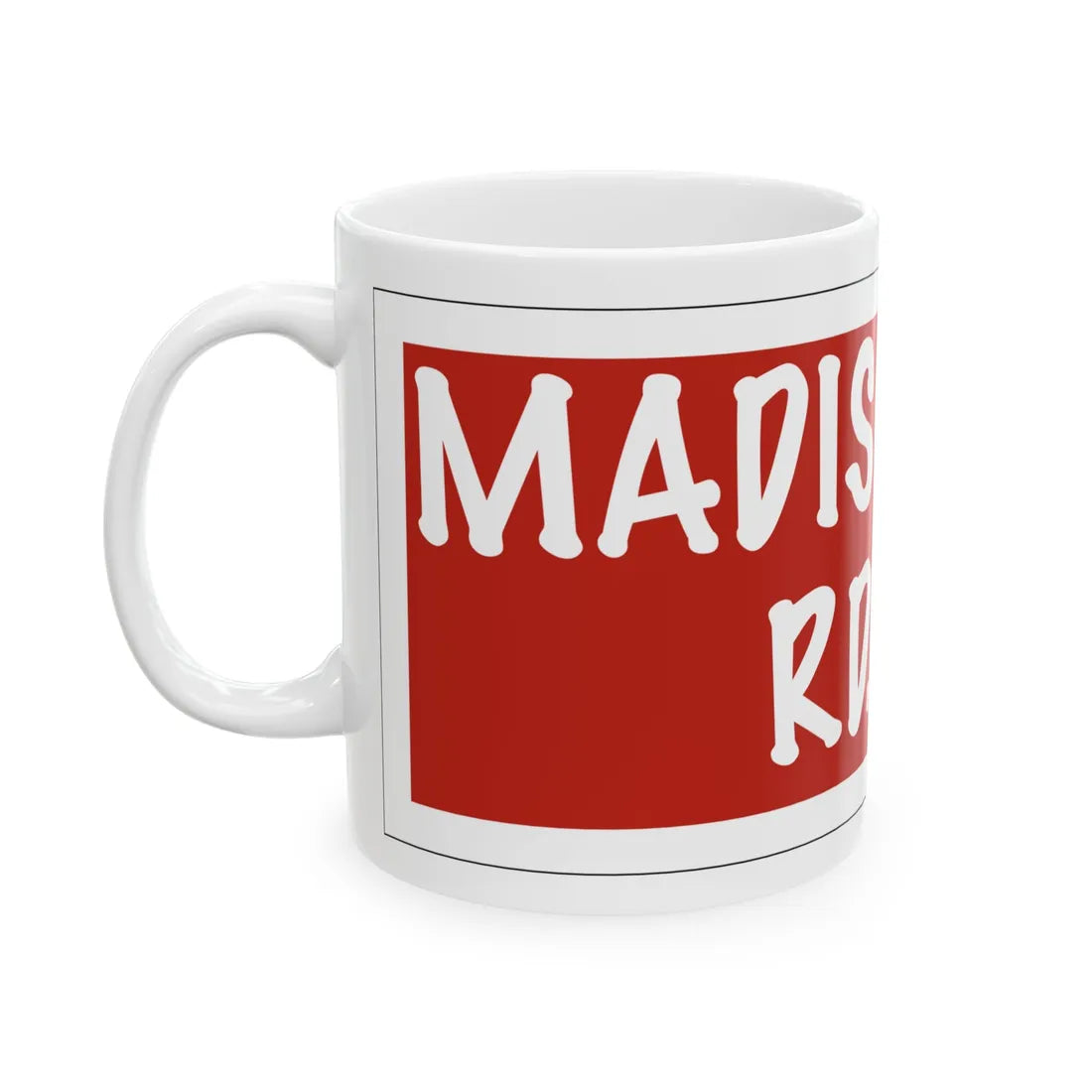 Madison Township Route 49 Perry County Ohio (Ohio) (Road Sign) White Coffee Mug - Go Mug Yourself