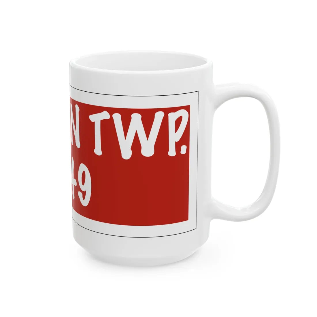 Madison Township Route 49 Perry County Ohio (Ohio) (Road Sign) White Coffee Mug - Go Mug Yourself