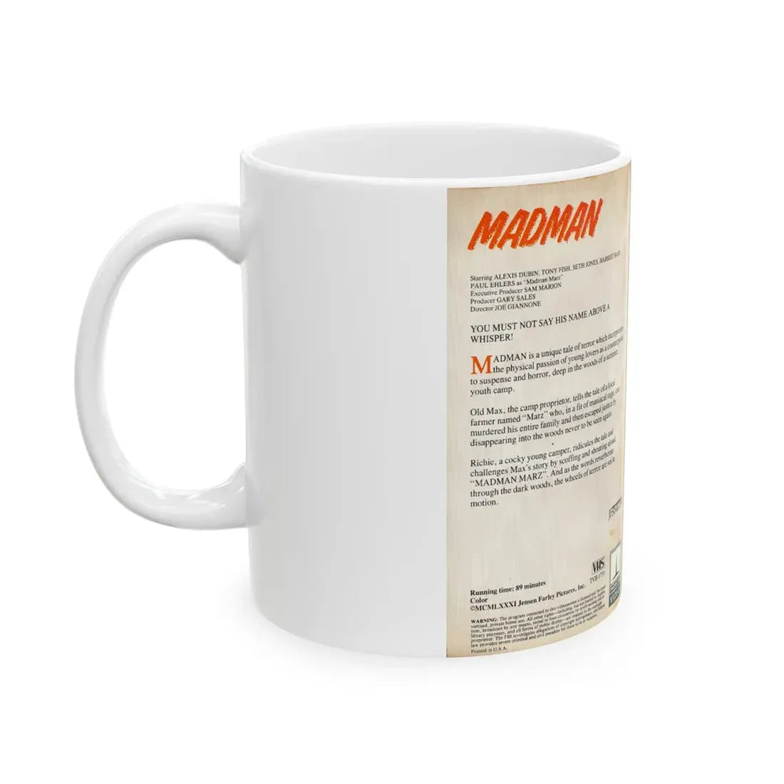 MADMAN (VHS COVER) - White Coffee Mug - Go Mug Yourself