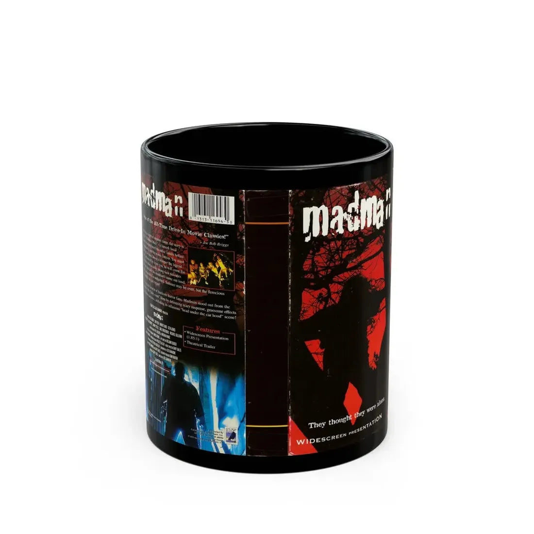 MADMAN WIDESCREEN PRESENTATION (VHS COVER) - Black Coffee Mug 11oz - Go Mug Yourself