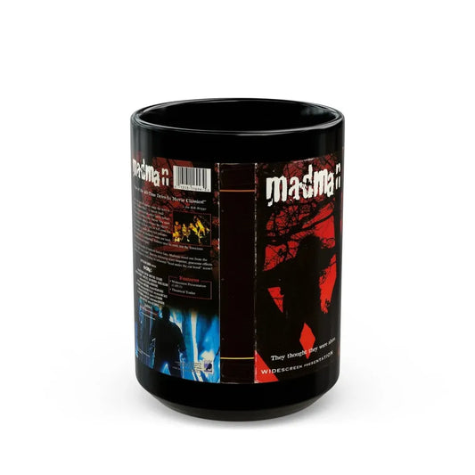 MADMAN WIDESCREEN PRESENTATION (VHS COVER) - Black Coffee Mug 15oz - Go Mug Yourself