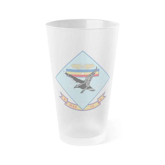 MAG 14 (USMC) Frosted Pint Glass 16oz-Go Mug Yourself