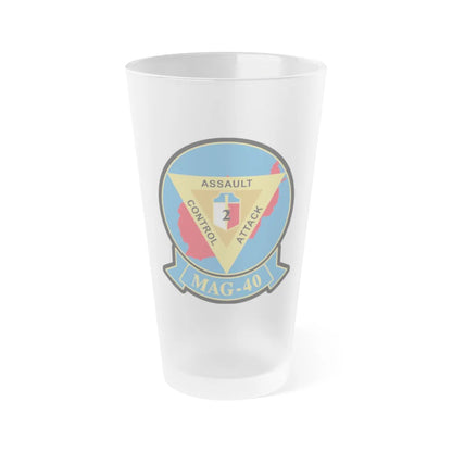 MAG 40 1 (USMC) Frosted Pint Glass 16oz-Go Mug Yourself