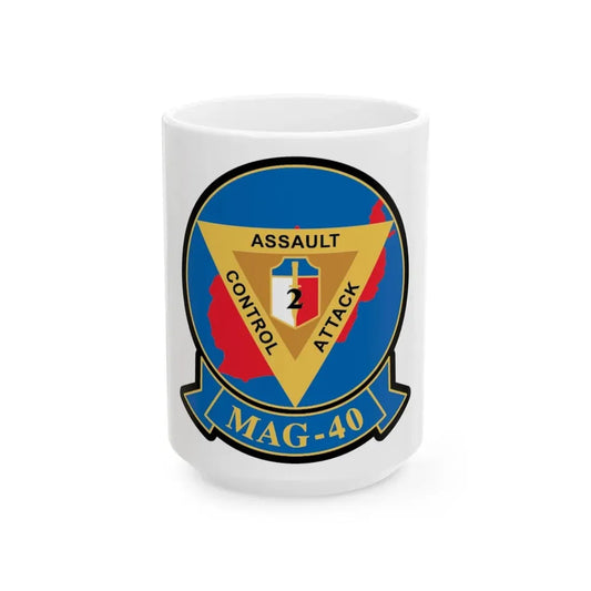 MAG 40 1 (USMC) White Coffee Mug 15oz - Go Mug Yourself