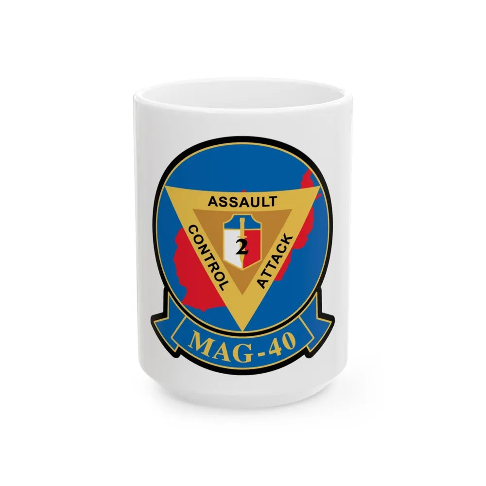 MAG 40 (USMC) White Coffee Mug-15oz-Go Mug Yourself