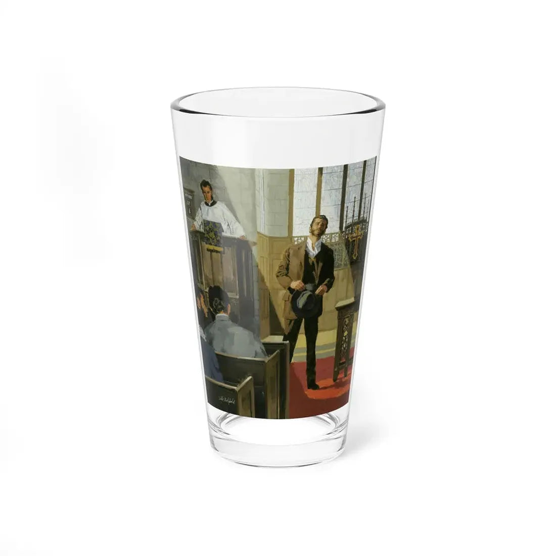 Magazine Story Illustration, c.1950 - Pint Glass 16oz 16oz - Go Mug Yourself