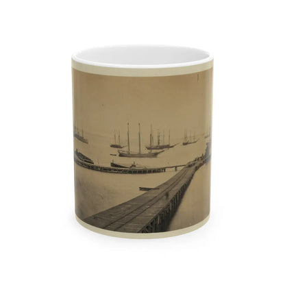 Magazine Wharf, City Point; January 1865 (U.S. Civil War) White Coffee Mug-11oz-Go Mug Yourself