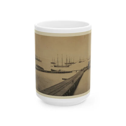 Magazine Wharf, City Point; January 1865 (U.S. Civil War) White Coffee Mug-15oz-Go Mug Yourself