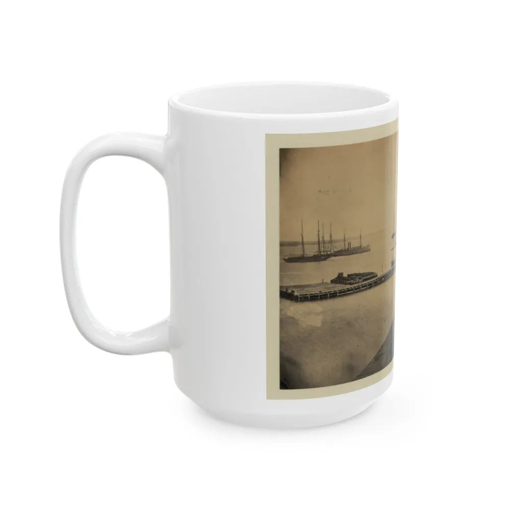 Magazine Wharf, City Point; January 1865 (U.S. Civil War) White Coffee Mug-Go Mug Yourself