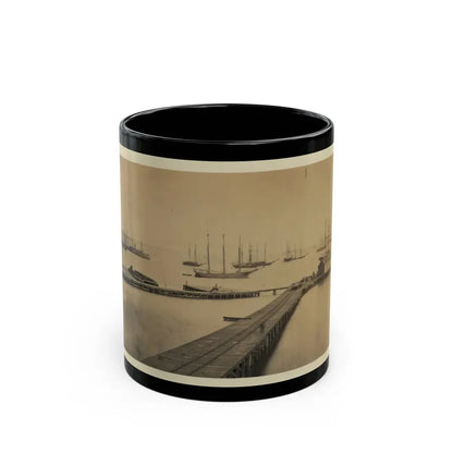 Magazine Wharf, City Point; January 1865 (U.S. Civil War) Black Coffee Mug 11oz - Go Mug Yourself