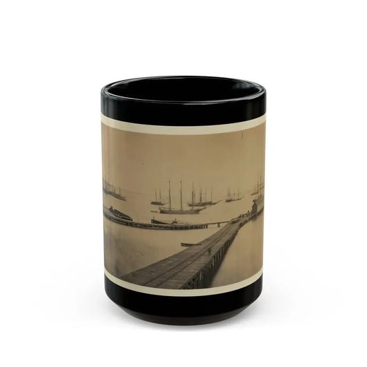 Magazine Wharf, City Point; January 1865 (U.S. Civil War) Black Coffee Mug 15oz - Go Mug Yourself