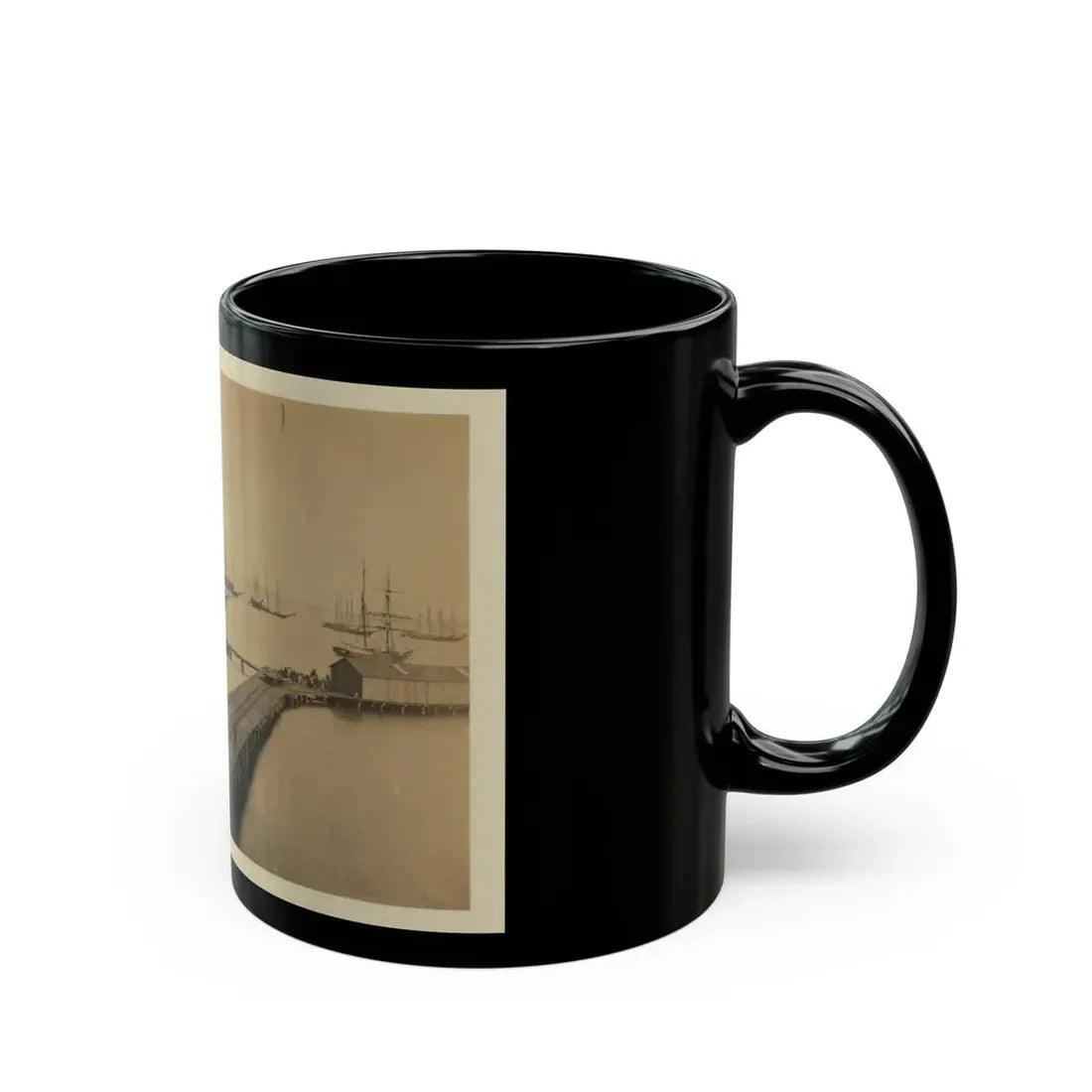 Magazine Wharf, City Point; January 1865 (U.S. Civil War) Black Coffee Mug - Go Mug Yourself