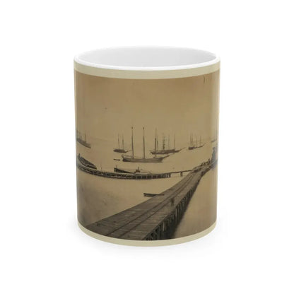 Magazine Wharf, City Point; January 1865 (U.S. Civil War) White Coffee Mug 11oz - Go Mug Yourself
