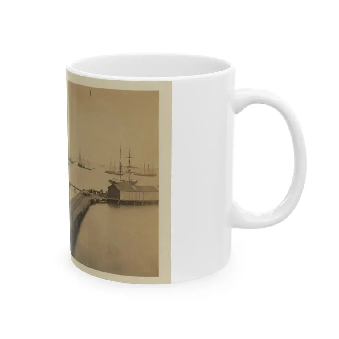 Magazine Wharf, City Point; January 1865 (U.S. Civil War) White Coffee Mug - Go Mug Yourself