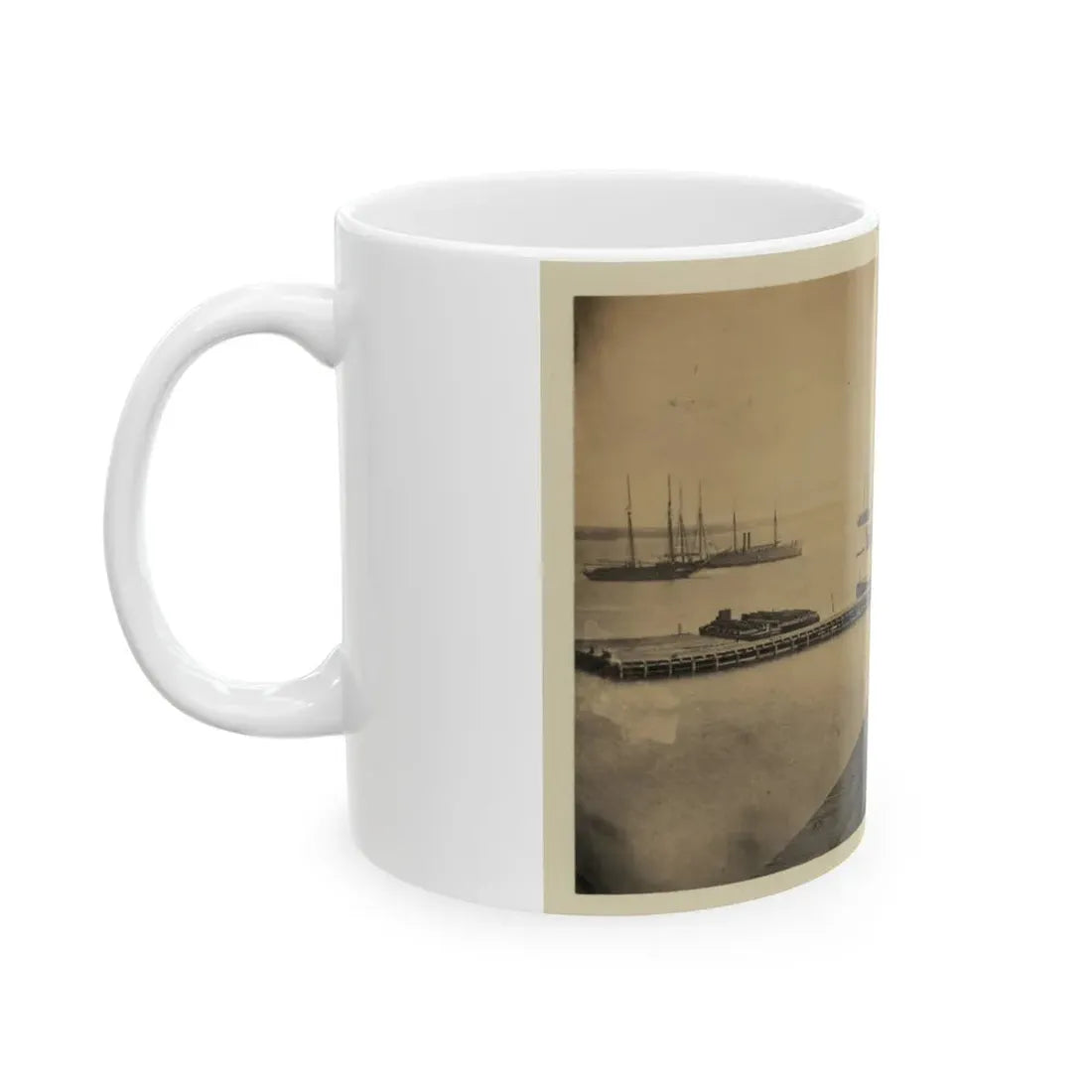 Magazine Wharf, City Point; January 1865 (U.S. Civil War) White Coffee Mug - Go Mug Yourself