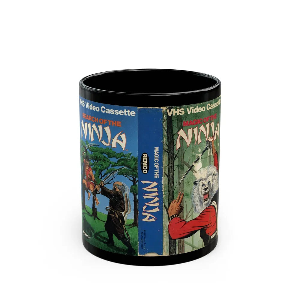 MAGIC OF THE NINJA AND SEARCH OF THE NINJA (VHS COVER) - Black Coffee Mug-11oz-Go Mug Yourself