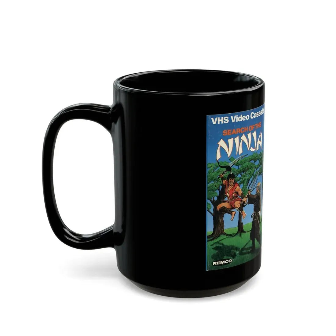 MAGIC OF THE NINJA AND SEARCH OF THE NINJA (VHS COVER) - Black Coffee Mug - Go Mug Yourself