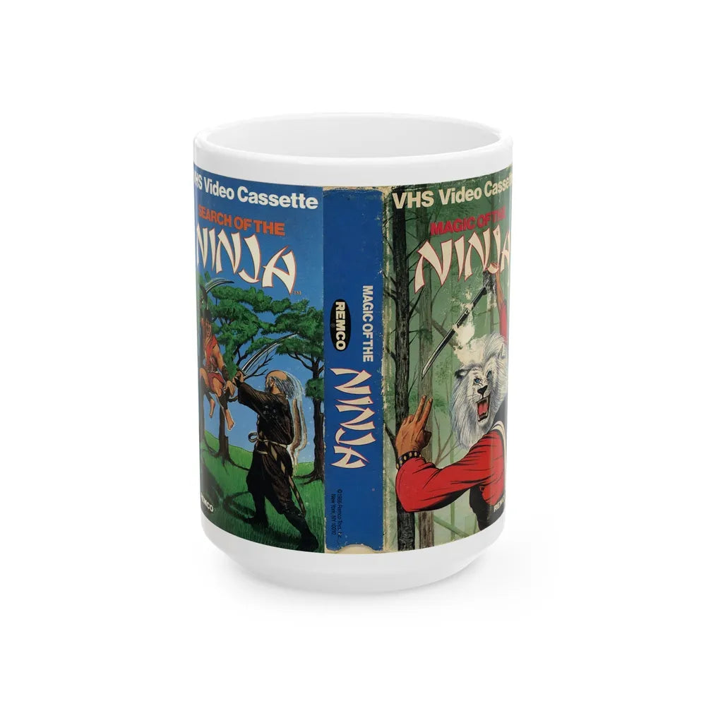 MAGIC OF THE NINJA AND SEARCH OF THE NINJA (VHS COVER) - White Coffee Mug-15oz-Go Mug Yourself