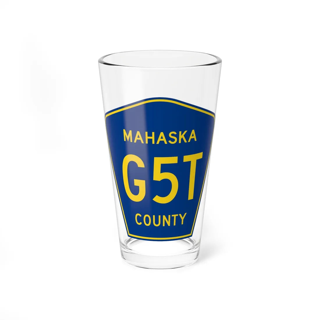 Mahaska County Route G5T IA (Iowa) (Road Sign) Pint Glass 16oz 16oz - Go Mug Yourself