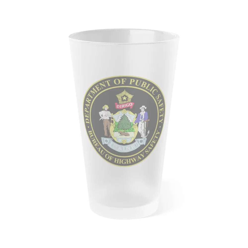 Maine Bureau of Highway Safety - Frosted Pint Glass 16oz-16oz-Frosted-Go Mug Yourself