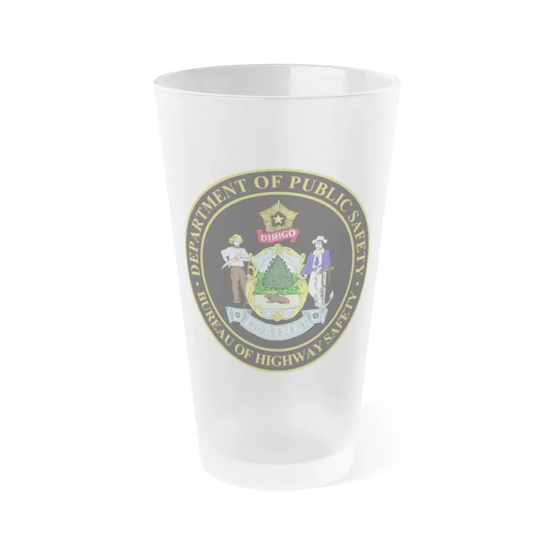 Maine Bureau of Highway Safety - Frosted Pint Glass 16oz 16oz Frosted - Go Mug Yourself
