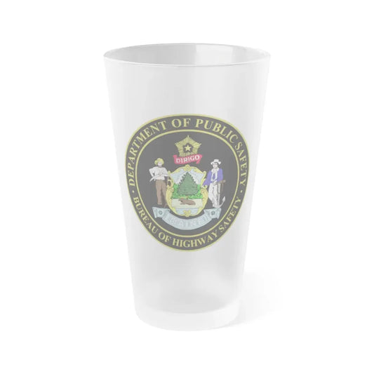 Maine Bureau of Highway Safety - Frosted Pint Glass 16oz 16oz Frosted - Go Mug Yourself