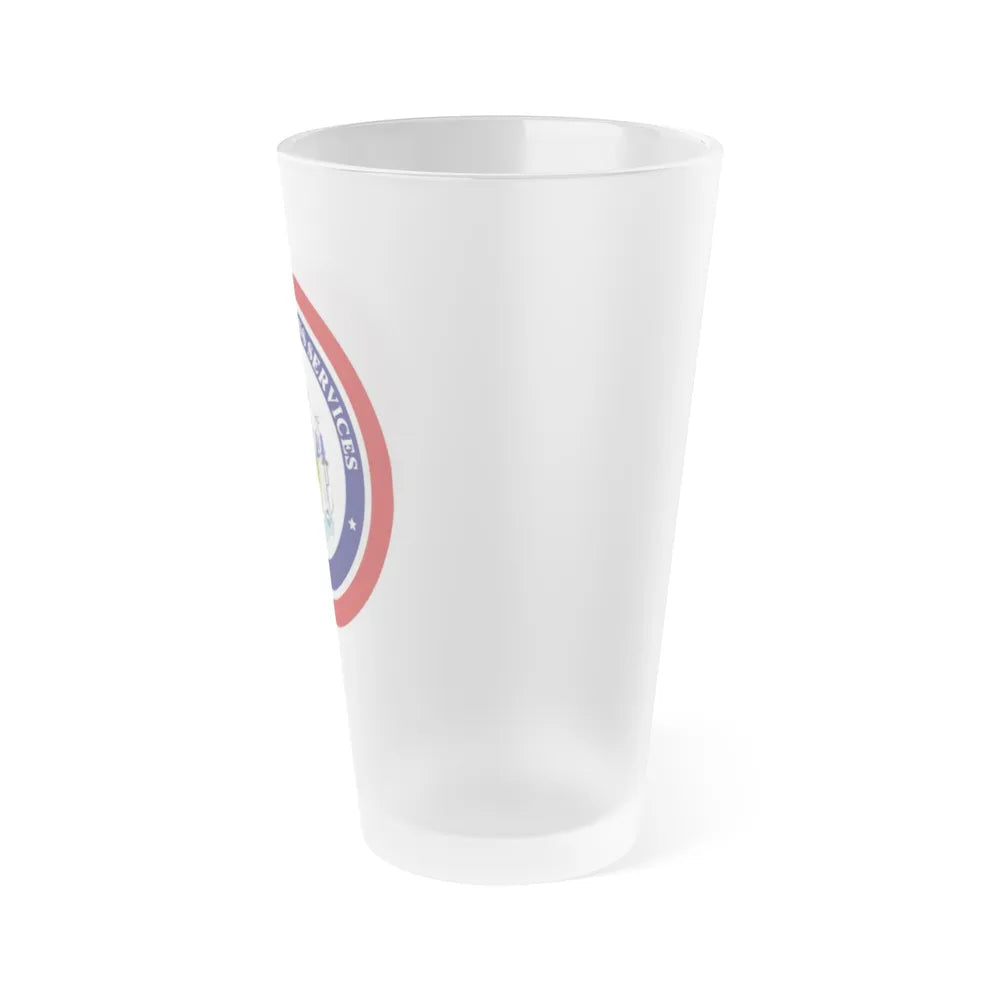 Maine Bureau of Veterans Services - Frosted Pint Glass 16oz-Go Mug Yourself