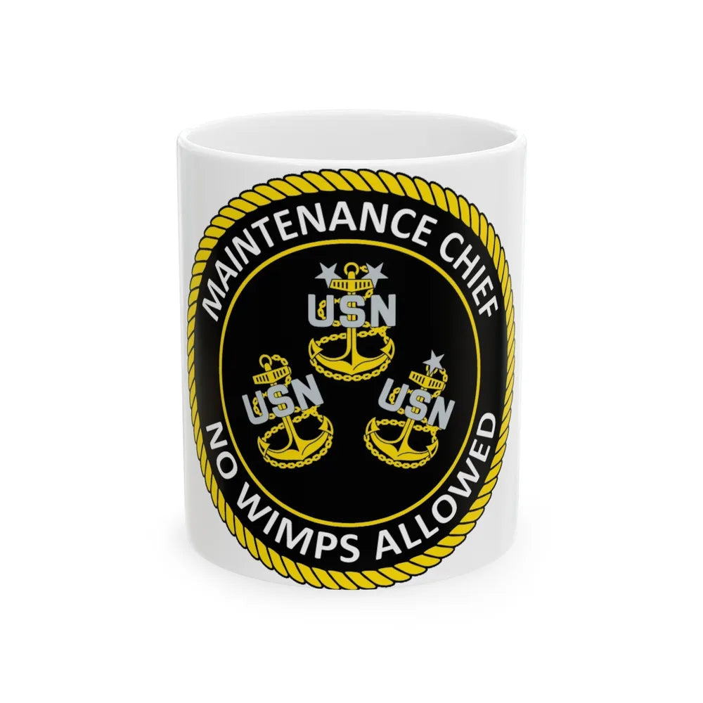 Maintenance Chief (U.S. Navy) White Coffee Mug-11oz-Go Mug Yourself