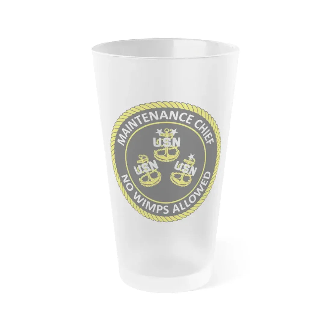Maintenance Chief (U.S. Navy) Frosted Pint Glass 16oz Default Title - Go Mug Yourself