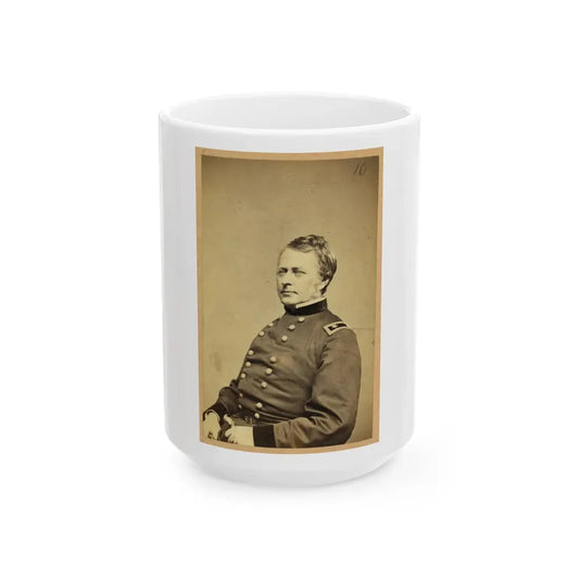 Maj.-Gen. Joseph Hooker, Half-Length Portrait, Seated, Facing Left, Arms Resting On Lap, Wearing Military Uniform (U.S. Civil War) White Coffee Mug 15oz - Go Mug Yourself