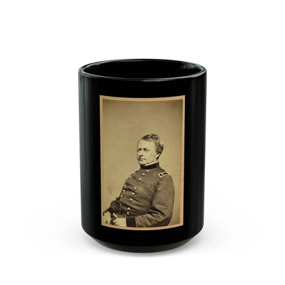 Maj.-Gen. Joseph Hooker, Half-Length Portrait, Seated, Facing Left, Arms Resting On Lap, Wearing Military Uniform (U.S. Civil War) Black Coffee Mug-15oz-Go Mug Yourself