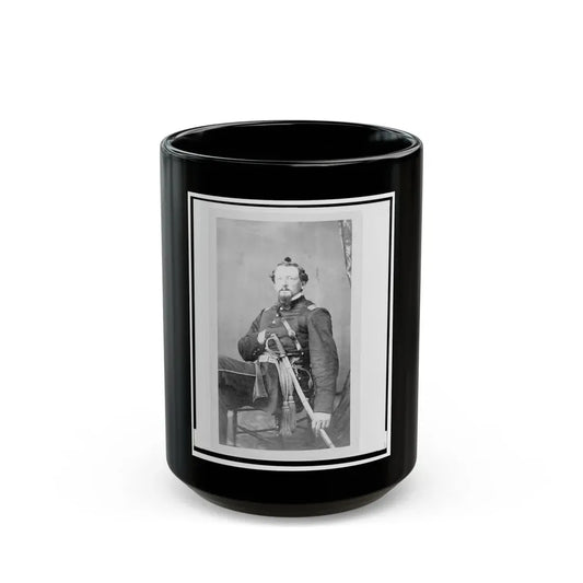 Major Charles S. Cotter, Union Officer, Chief Of Artillery, Full-Length Portrait, Seated, Facing Front (U.S. Civil War) Black Coffee Mug 15oz - Go Mug Yourself