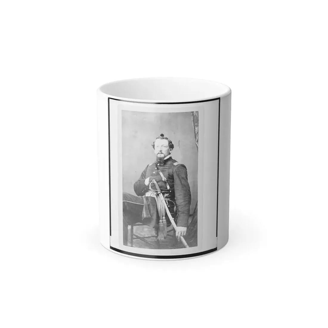 Major Charles S. Cotter, Union Officer, Chief of Artillery, Full-Length Portrait, Seated, Facing Front (U.S. Civil War) Color Changing Coffee Mug 11oz - Go Mug Yourself