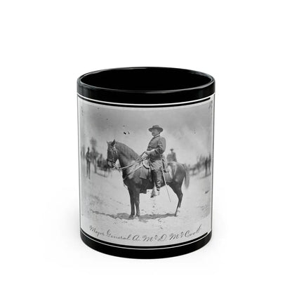 Major General Alexander Mcdowell Mccook, Full-Length Portrait Seated On Horseback, Facing Left (U.S. Civil War) Black Coffee Mug-11oz-Go Mug Yourself