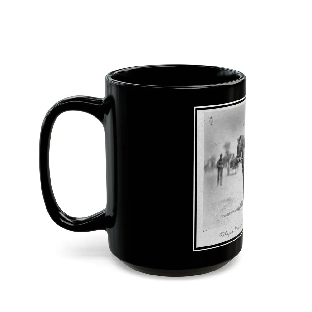 Major General Alexander Mcdowell Mccook, Full-Length Portrait Seated On Horseback, Facing Left (U.S. Civil War) Black Coffee Mug-Go Mug Yourself