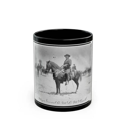 Major General Alexander Mcdowell Mccook, Full-Length Portrait Seated On Horseback, Facing Left (U.S. Civil War) Black Coffee Mug 11oz - Go Mug Yourself