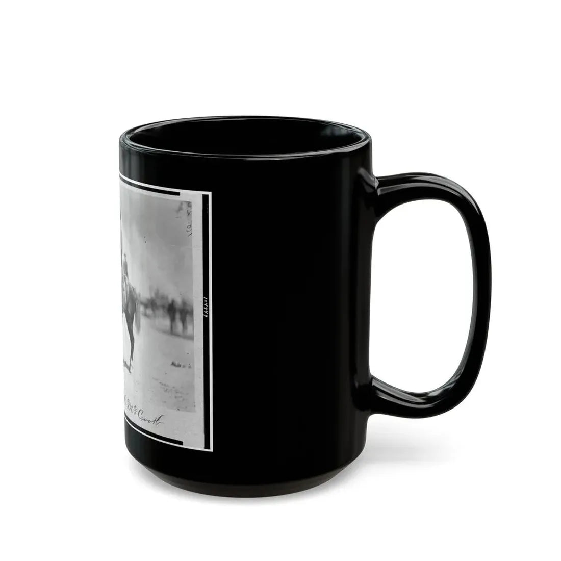 Major General Alexander Mcdowell Mccook, Full-Length Portrait Seated On Horseback, Facing Left (U.S. Civil War) Black Coffee Mug - Go Mug Yourself