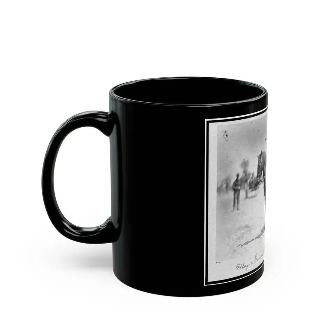 Major General Alexander Mcdowell Mccook, Full-Length Portrait Seated On Horseback, Facing Left (U.S. Civil War) Black Coffee Mug - Go Mug Yourself